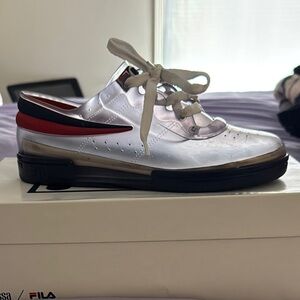 Melissa x Fila Clear Sneakers with Red and Black Accents